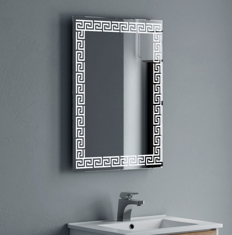 Зеркало Corozo Меандр 60 см SD-00001318 белое c подсветкой
