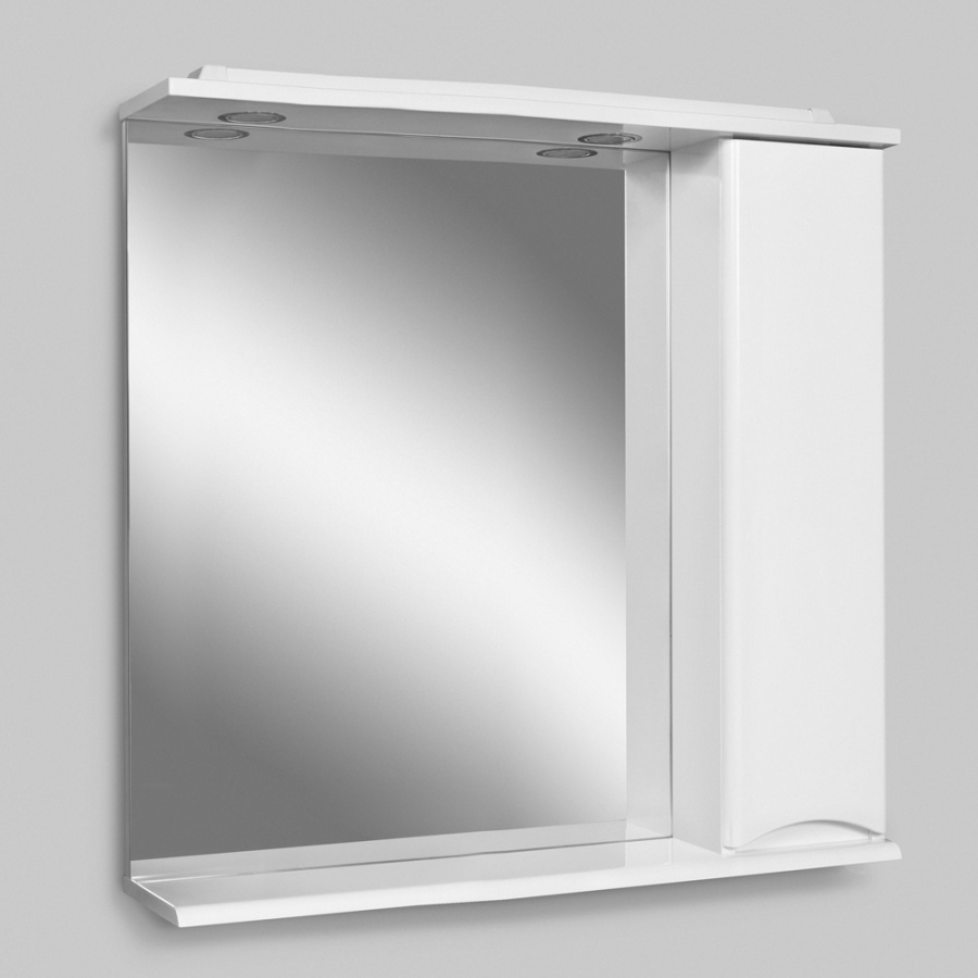 Зеркальный шкаф Am.Pm Like M80MPR0801WG правый 80 см белый глянец с подсветкой