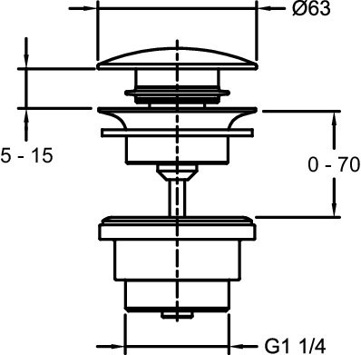 Донный клапан для раковины Jacob Delafon E30536-CP, хром