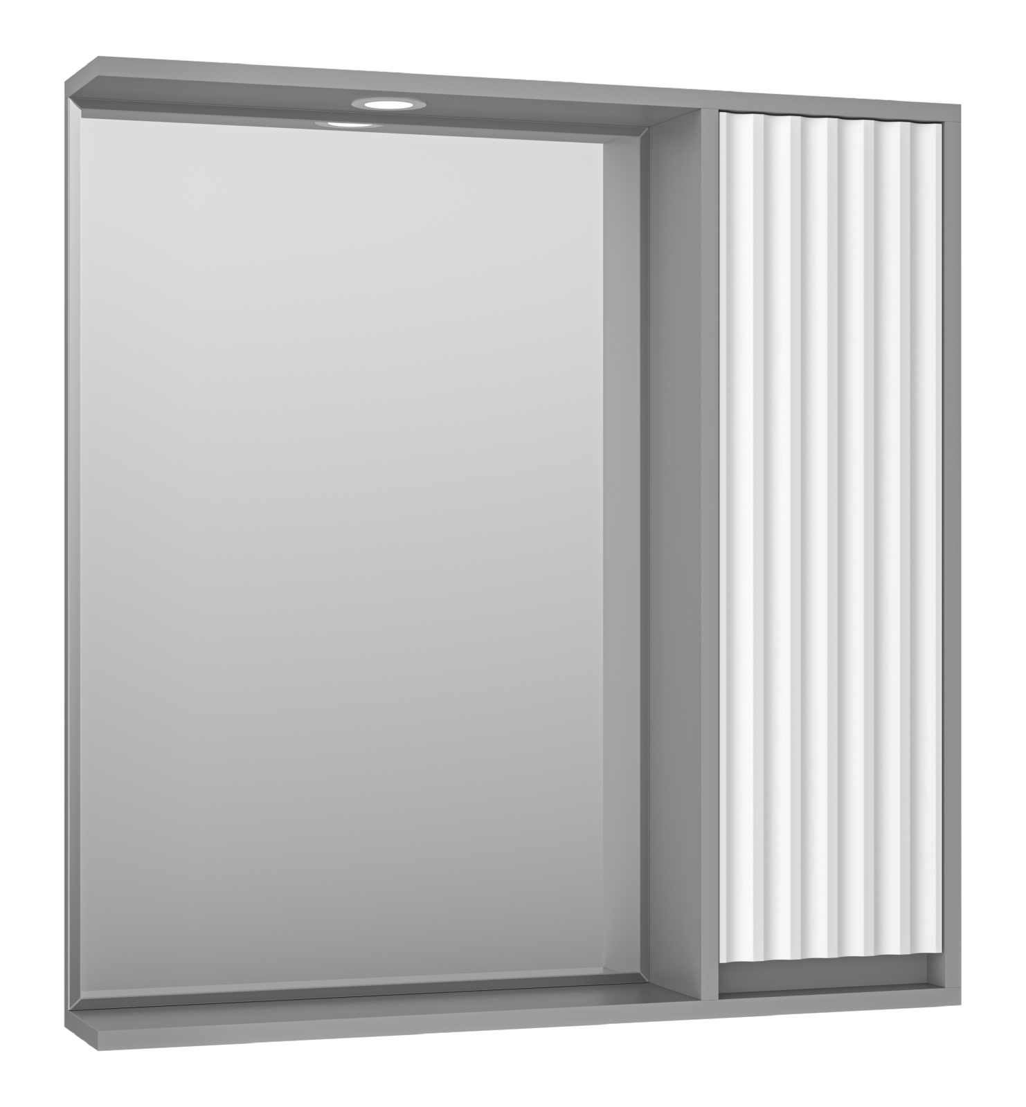 Зеркальный шкаф Brevita Balaton 80 см BAL-04080-01-01П правый, с подсветкой, белый / серый