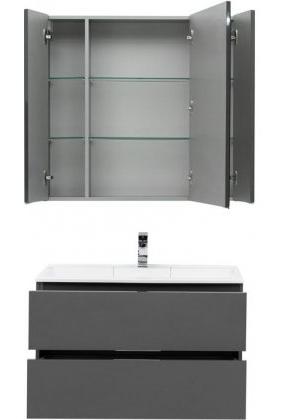 Комплект мебели для ванной Aquanet Алвита 90 серый антрацит
