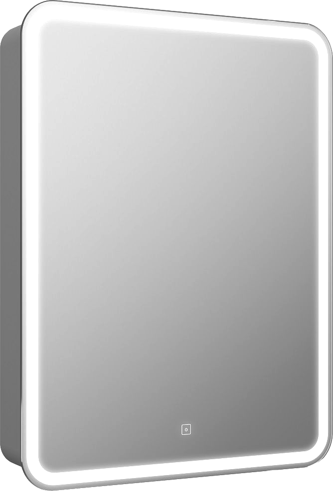 Зеркальный шкаф Art&Max Platino 55 см AM-Pla-550-800-1D-R-DS-F с подсветкой, белый 