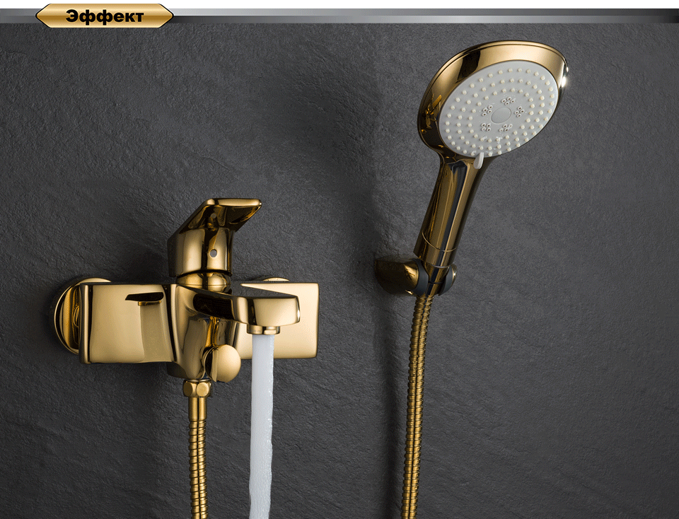 Смеситель для ванны с душем D&K Berlin.Tourto DA1433203 глянцевое золото - 2 изображение