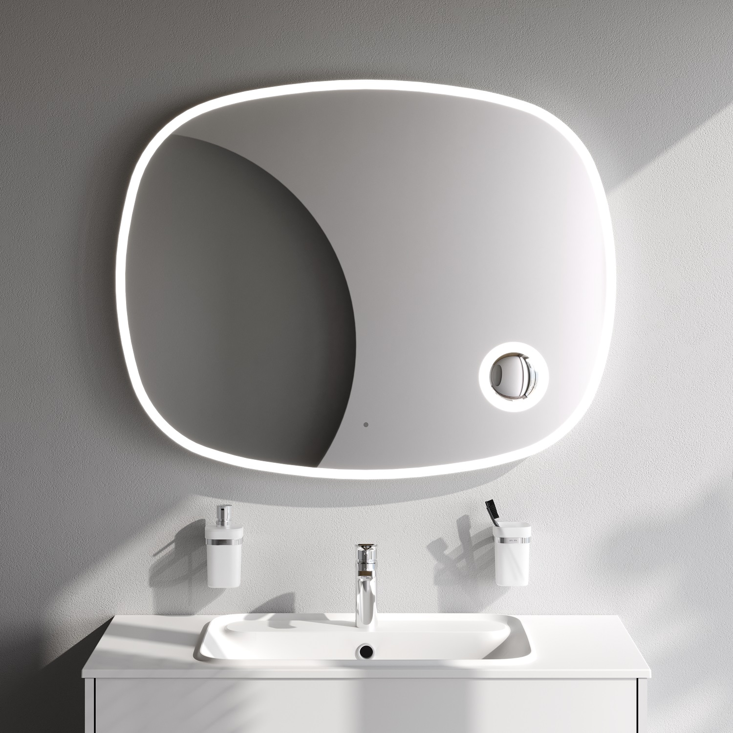 Зеркало Am.Pm Func 100 см M8FMOX1003SA с подсветкой и косметическим зеркало