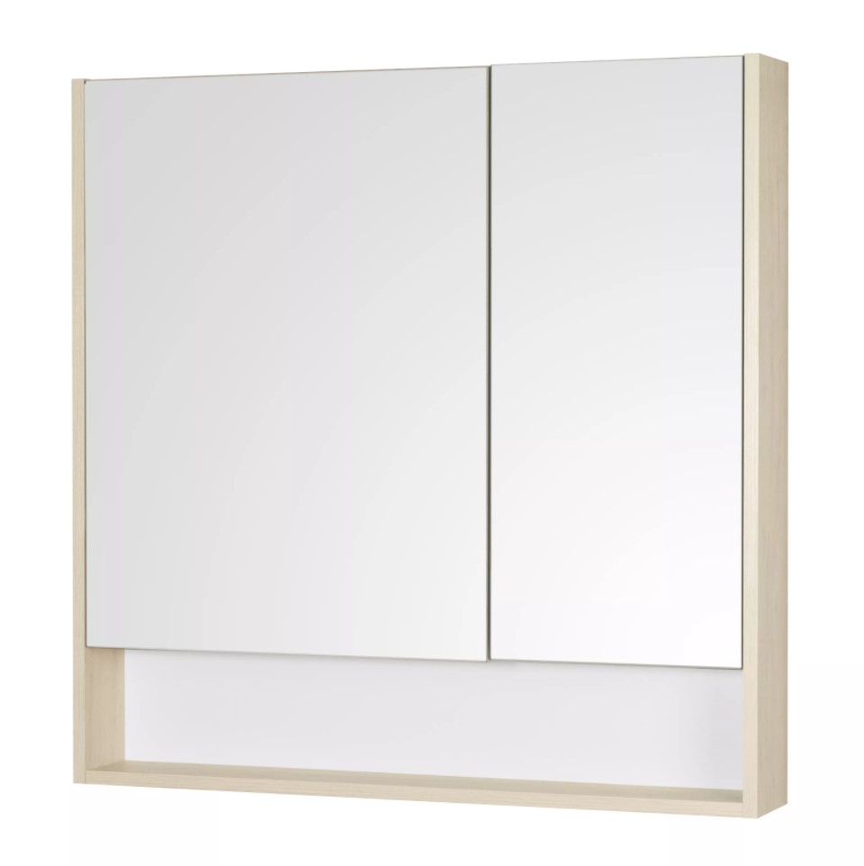 Зеркальный шкаф Aquaton Сканди 90 белый, дуб верона 1A252302SDB20 