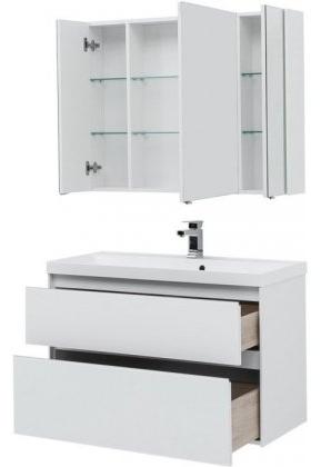 Комплект мебели для ванной Aquanet Гласс 100 белый