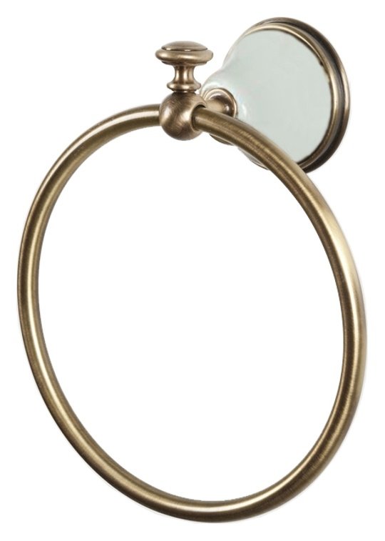 Полотенцедержатель кольцевой Tiffany World Harmony TWHA015bi/oro, белый/золото
