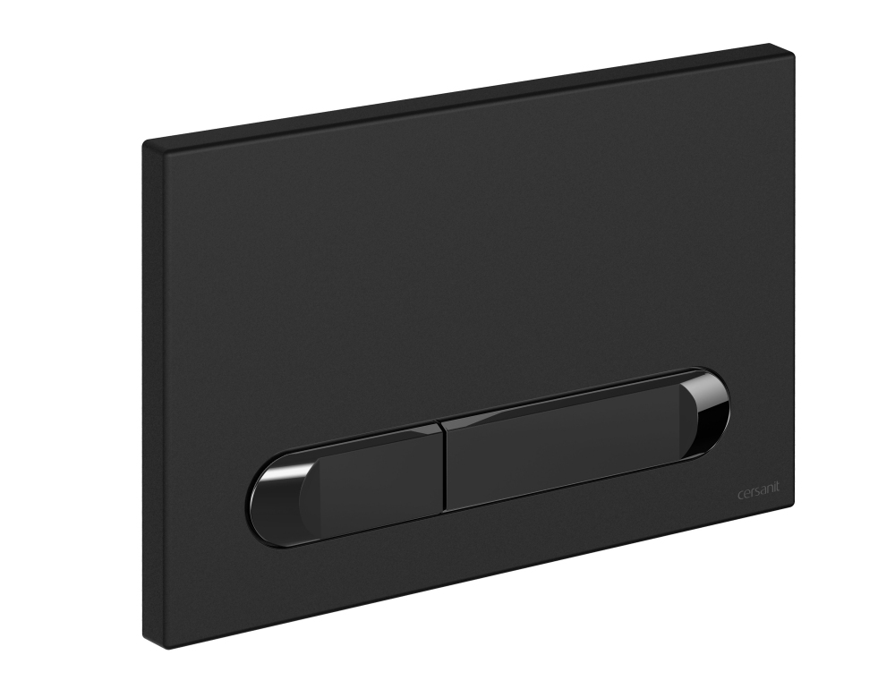 Клавиша смыва Cersanit Estetica A64112 для инсталляции, черная матовая с рамкой хром