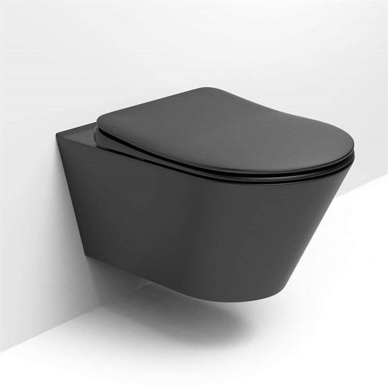 Комплект подвесной безободковый унитаз Creto Logan L3 черный матовый 1003-002-L3BlMat  +  инсталляция Am.Pm Pro I012704