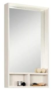 Зеркало Aquaton Йорк 50 белый глянец/выбеленное дерево