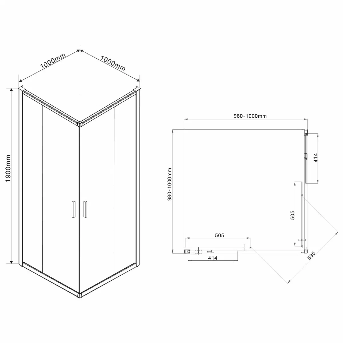 Душевой уголок Vincea Garda 100x100 см, VSS-1G100CL, профиль хром, стекло прозрачное - 7 изображение