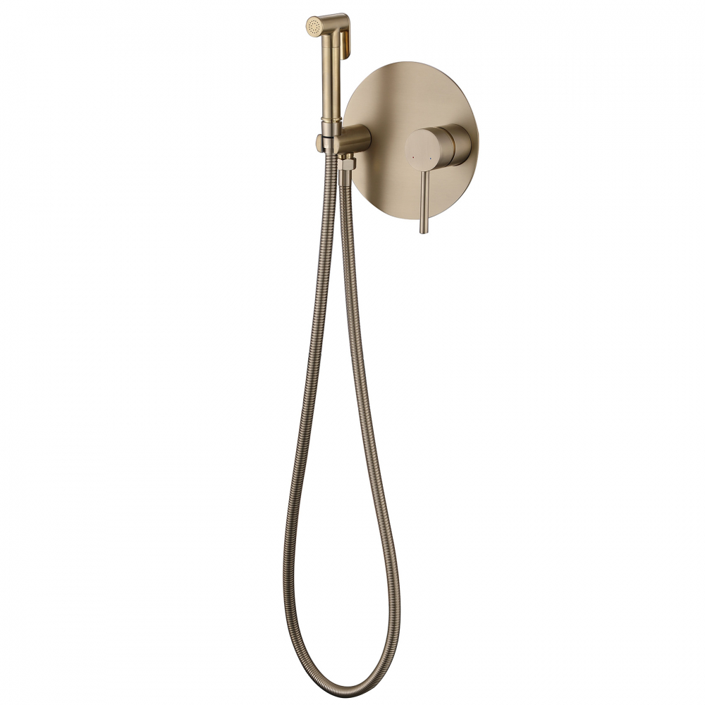 Гигиенический душ Abber Emotion AF8826G со смесителем, матовое золото