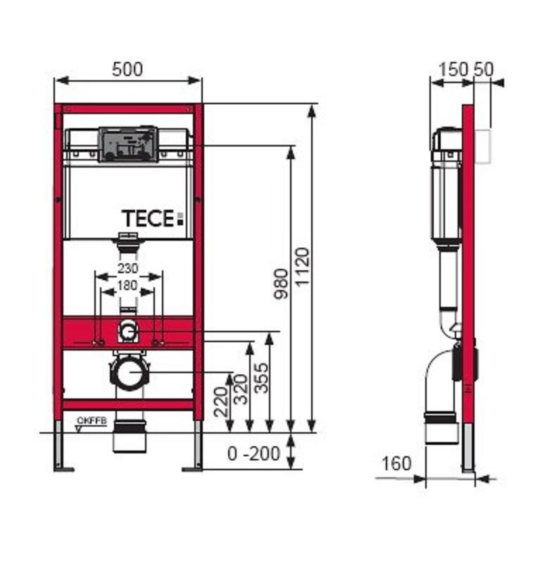Комплект Bocchi V-Tondo 1416-001-0129 подвесной унитаз  +  инсталляция TECEbase 2.0 9400405