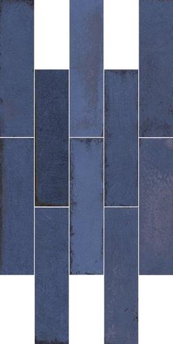 Плитка из керамогранита глянцевая Ape Ceramica Murus 7x28 синий