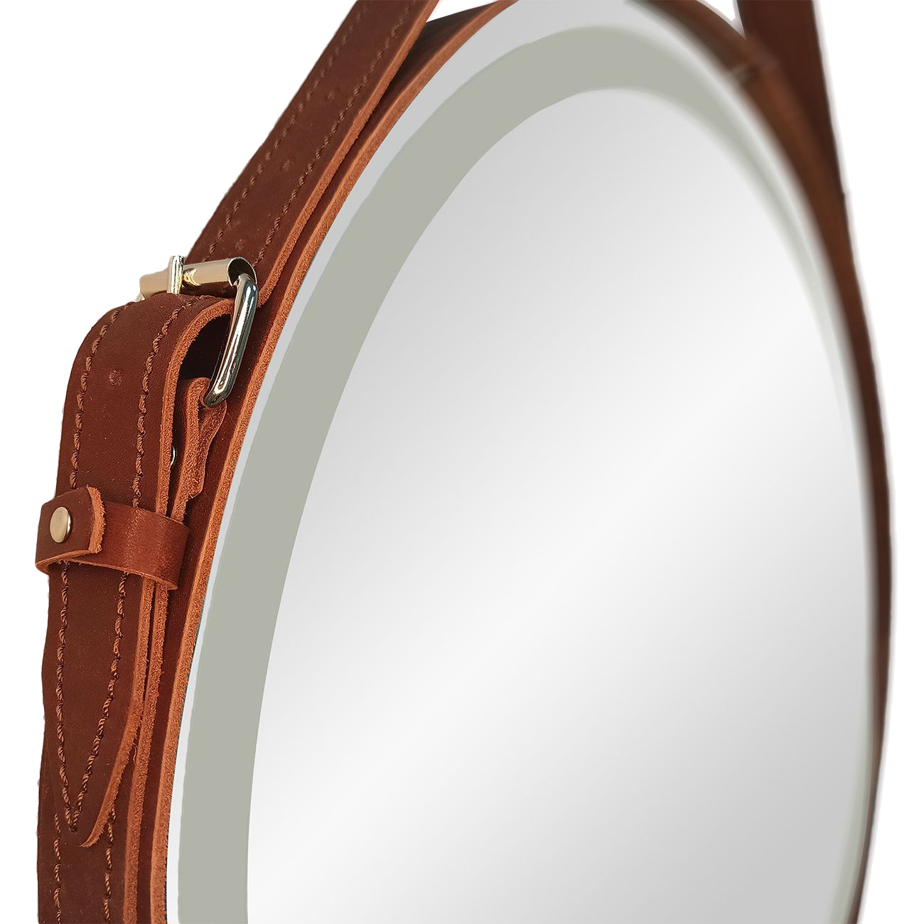 Зеркало Art&Max Milan 80 см AM-Mil-650-DS-F-Brown с подсветкой, коричневый