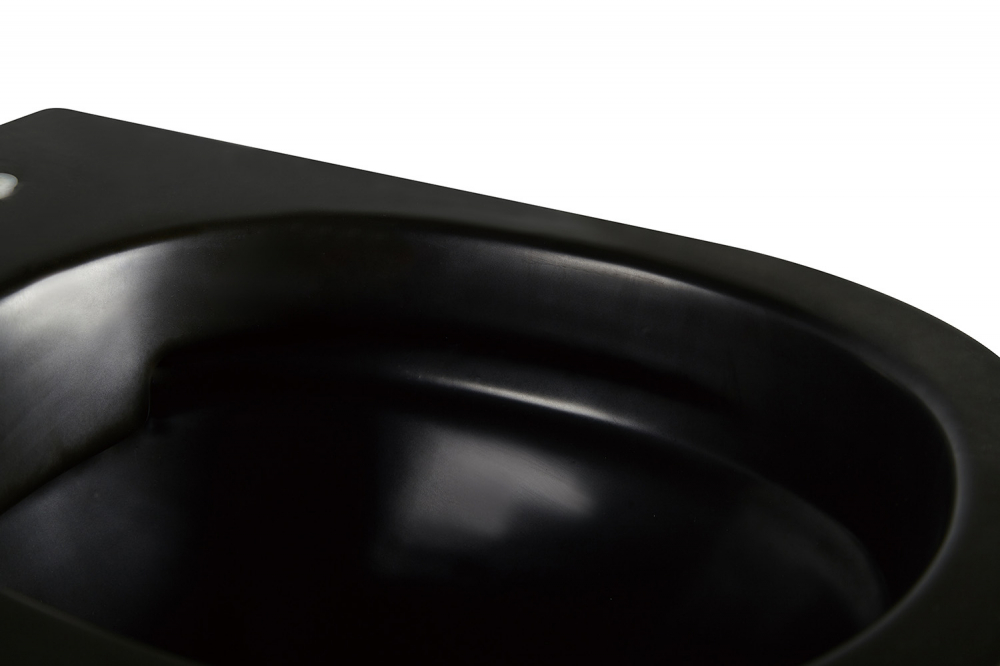 Унитаз подвесной безободковый Abber Bequem AC1103MB с крышкой-сиденьем микролифт, матовый черный