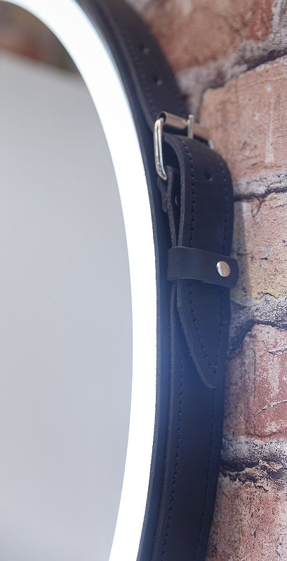 Зеркало Art&Max Milan 80 см AM-Mil-800-DS-F-Nero с подсветкой, черный