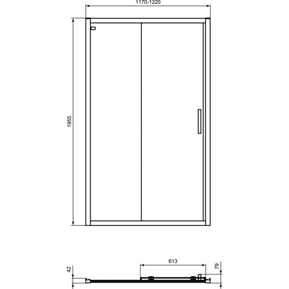 Сдвижная дверь в нишу 120 см Ideal Standard CONNECT 2 Sliding door K9277V3