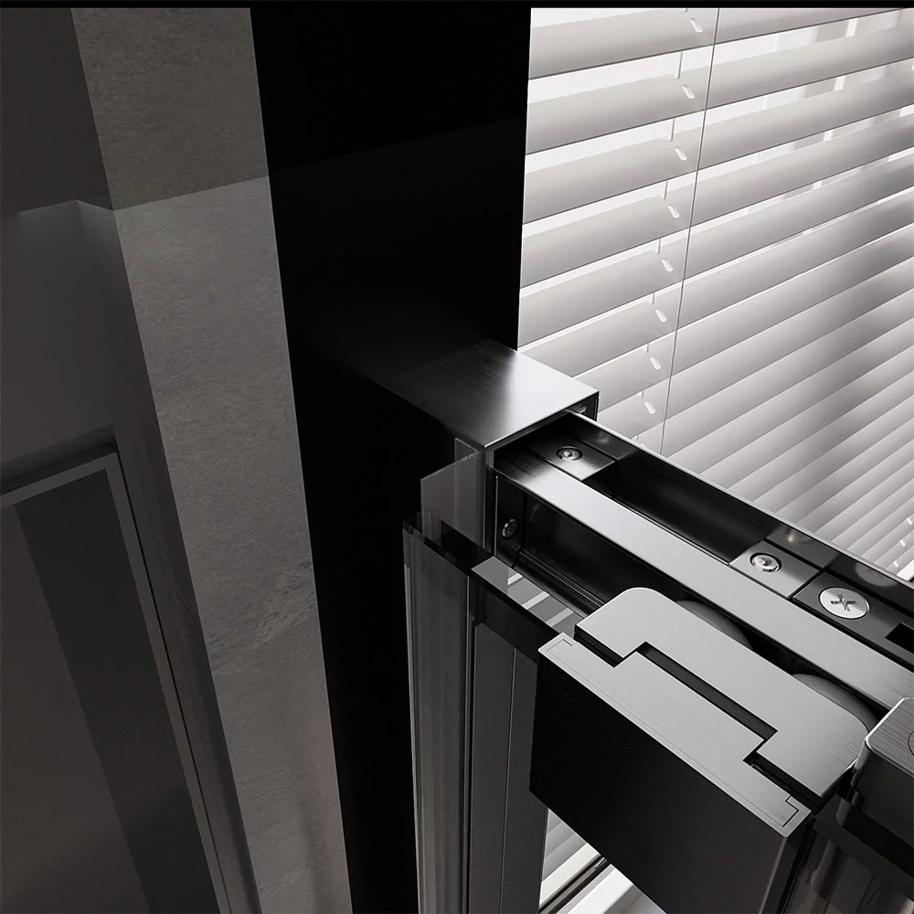 Душевая дверь Veconi Premium Trento PTD-30GR, 130х200, брашированный графит, стекло прозрачное