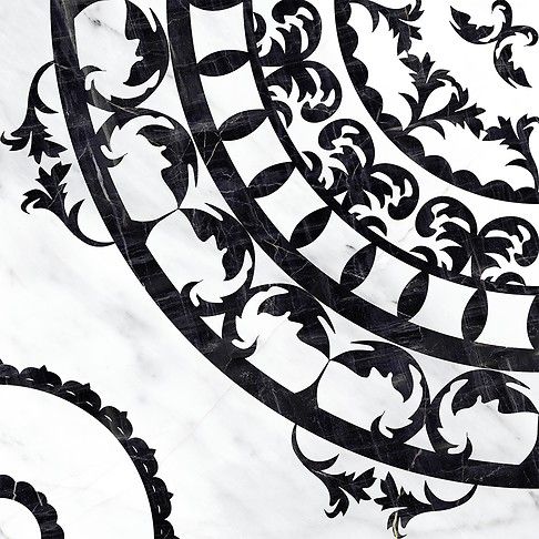 Керамическая плитка Cersanit Вставка Oriental черно-белый 42х42