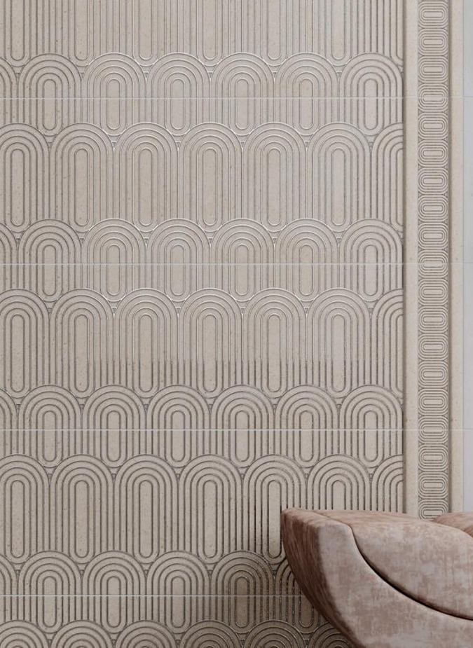 Керамическая плитка Kerama Marazzi Декор Безана бежевый обрезной 25x75 - изображение 3