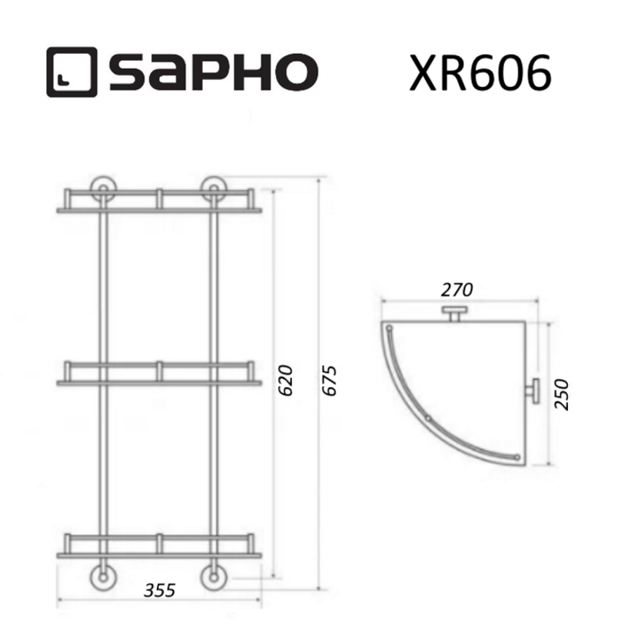 Полка угловая Sapho X-Round XR606 хром