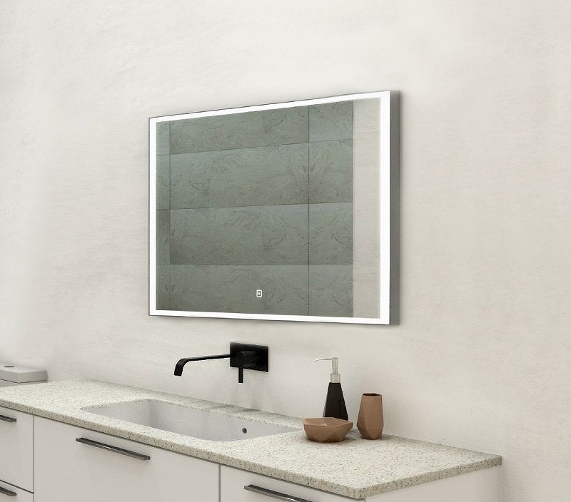 Зеркало Art&Max Arezzo 100 см AM-Are-1000-800-DS-FC с подсветкой, хром