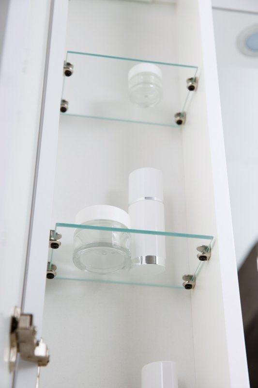 Зеркальный шкаф BelBagno Marino MARINO-SPC-1000/750-2A-BL-P, 100 х 75 см, с LED-подсветкой, Bianco Lucido - белый глянец