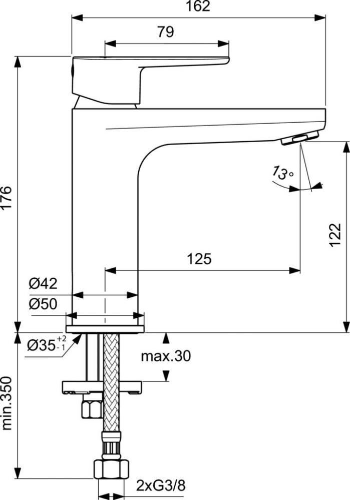 Душевая стойка Ideal Standard BL7546S1 со смесителем для раковины, черный матовый