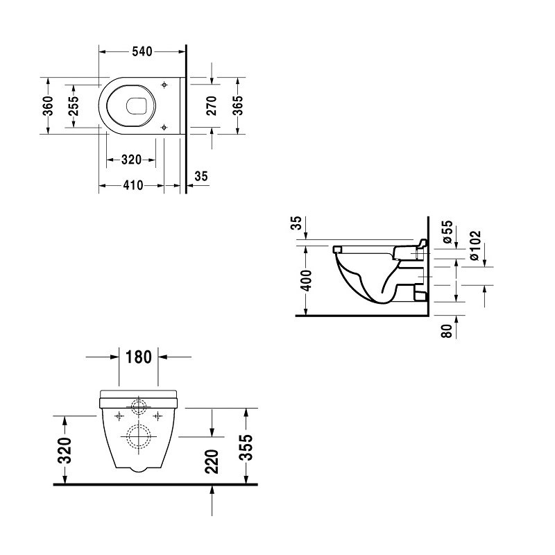 Унитаз подвесной Duravit Starck 3 42000900A1(2200090000)  +  0063890000 сиденье микролифт