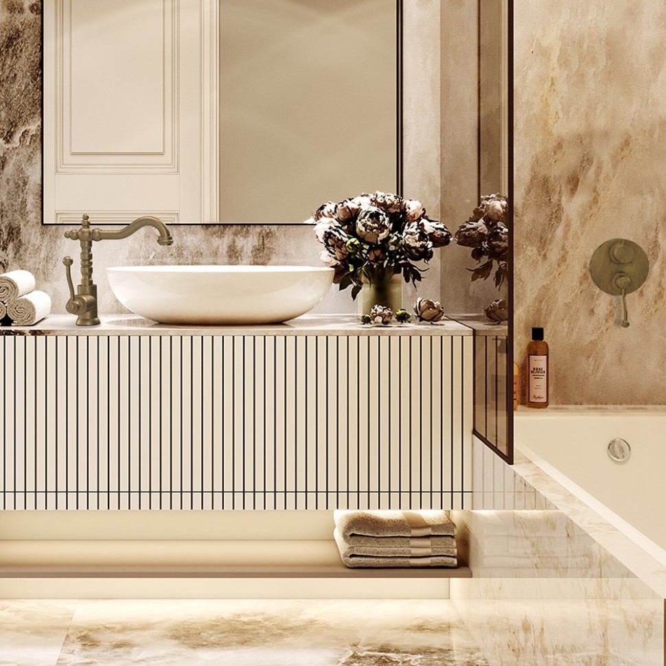 Смеситель для ванны с душем Paini Duomo 88F36911 старая бронза, на 2 потребителя