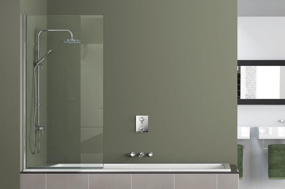 Душевая шторка на ванну Azario Merrit 80х140 см AZ-NF6211-1 800 профиль серебро, стекло прозрачное