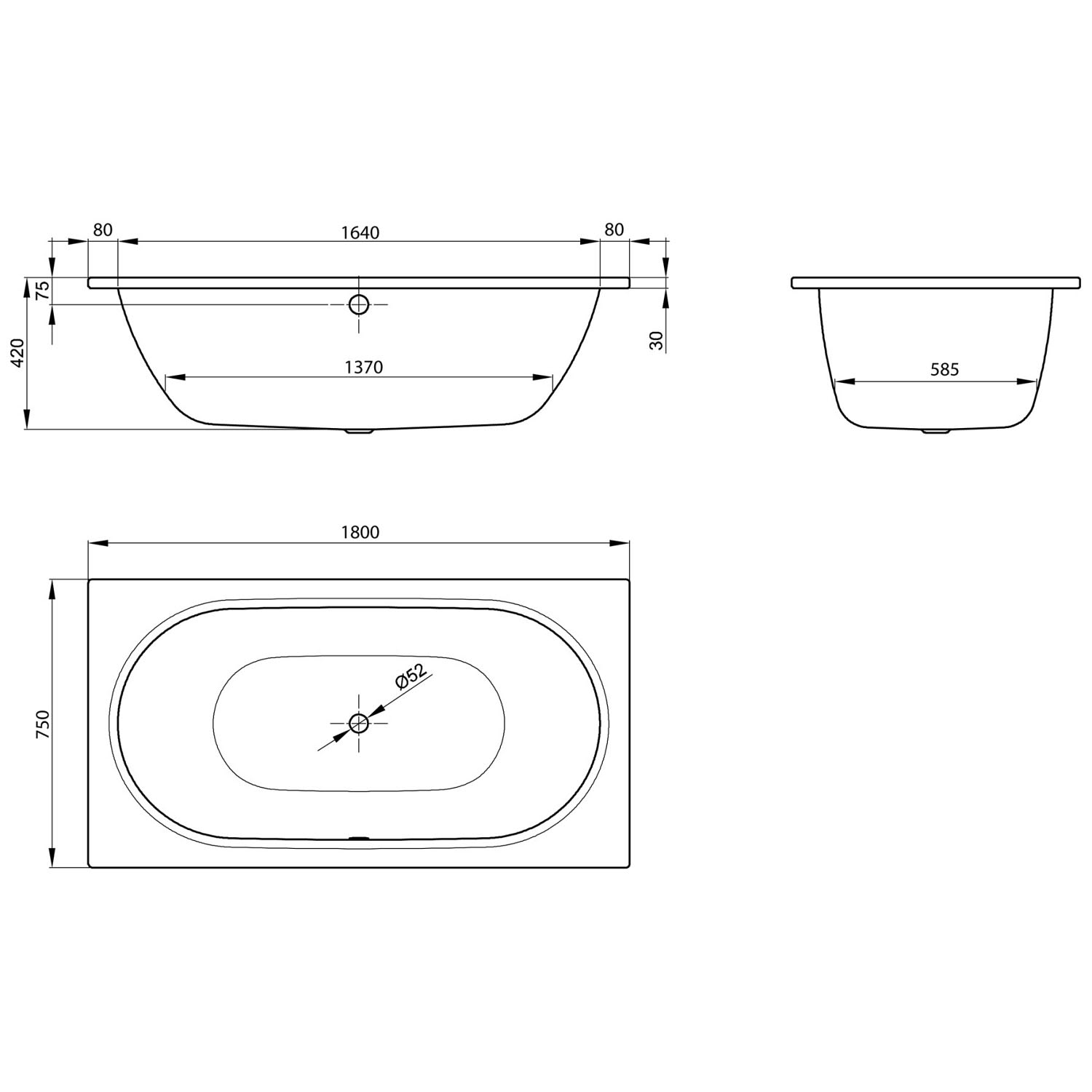 Стальная ванна Bette Starlet 180x75 см, 1430-000PLUS с покрытием Glasur® Plus