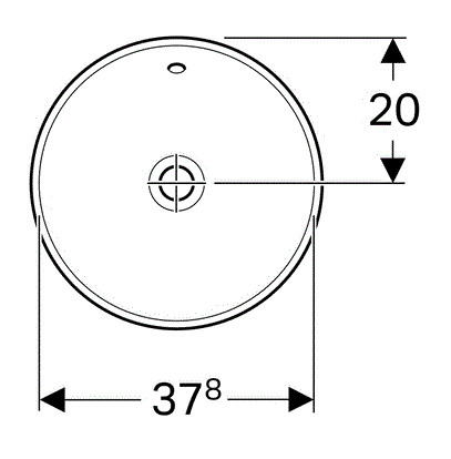 Раковина Geberit Variform 500.700.01.2 40x40 см круглая с переливом - изображение 2