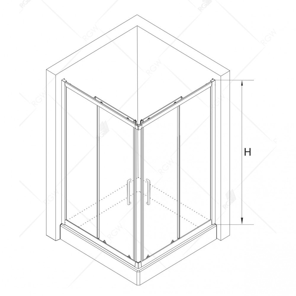 Душевой уголок RGW CL-34 В 32093488-14 80x80 см дверь раздвижная стекло прозрачное черный