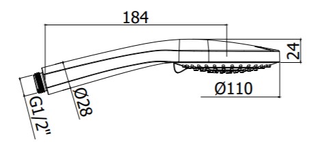 Душевая лейка Paffoni Ginevra ZDOC125NO, 3 режима, d 11 см., черный матовый