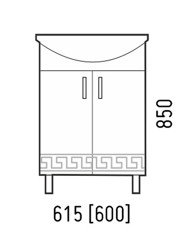 Тумба с раковиной Corozo Олимп 60 см SD-00000692 белый