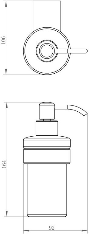 Дозатор для жидкого мыла Aquanet 5681MB черный