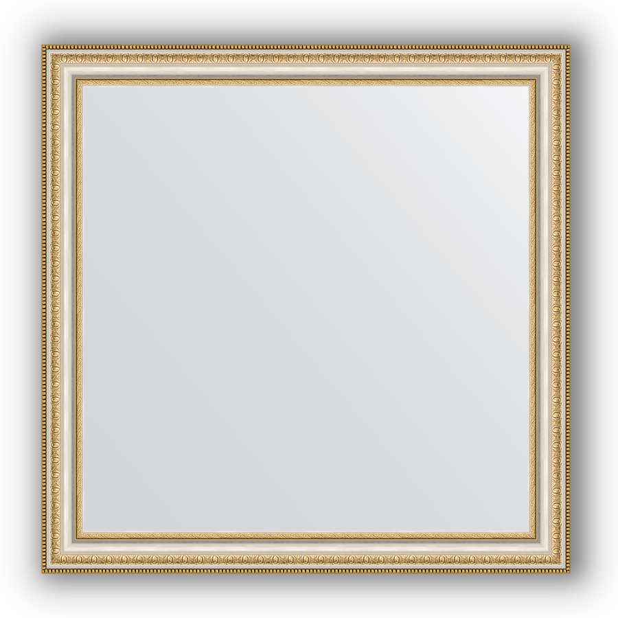 Зеркало в багетной раме Evoform Definite BY 1027 75 x 75 см, золотые бусы на серебре 