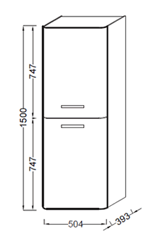 Шкаф-пенал Jacob Delafon Replay 50 см, EB1074, цвет серый, петли слева - 4 изображение