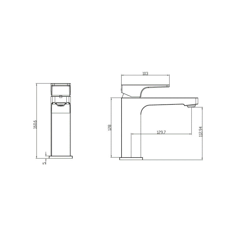 Смеситель Villeroy & Boch Architectura Square для раковины TVW12500400061 - 2 изображение