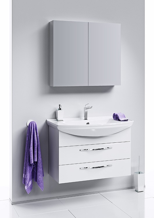 Зеркальный шкаф Aqwella MC.04.08, цвет - белый, 80 см