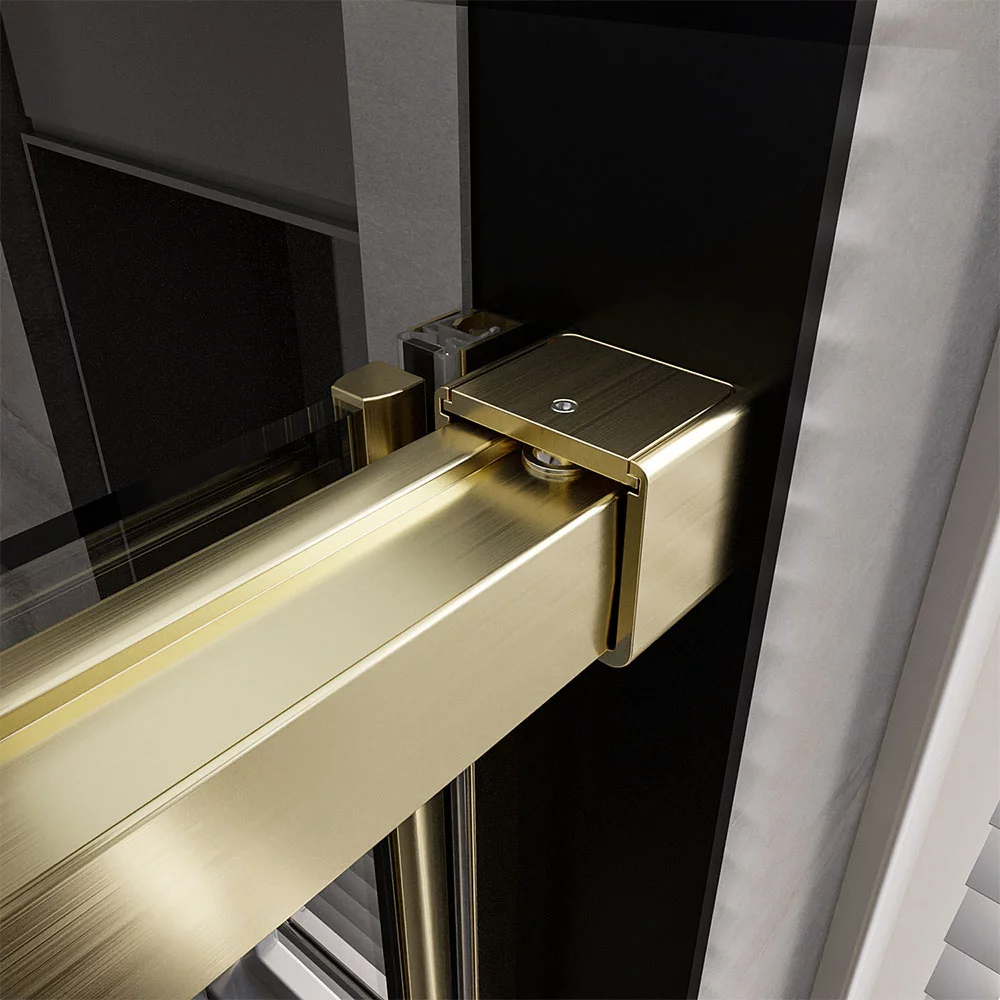 Душевая дверь Veconi Premium Trento PTD-40G, 140х200, золото, стекло прозрачное
