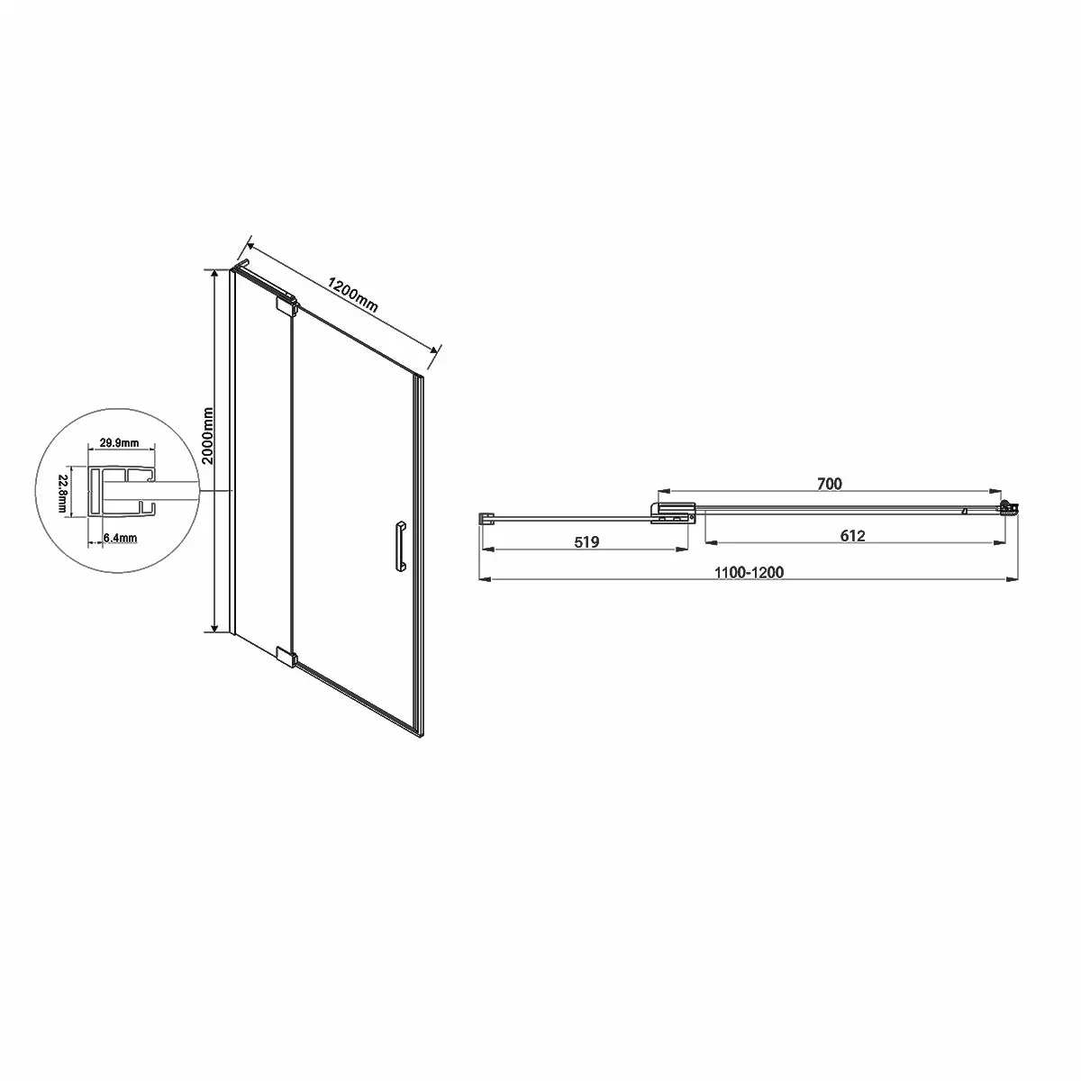 Душевая дверь Vincea Extra VDP-1E1112CL 110/120 см хром, стекло прозрачное - изображение 8