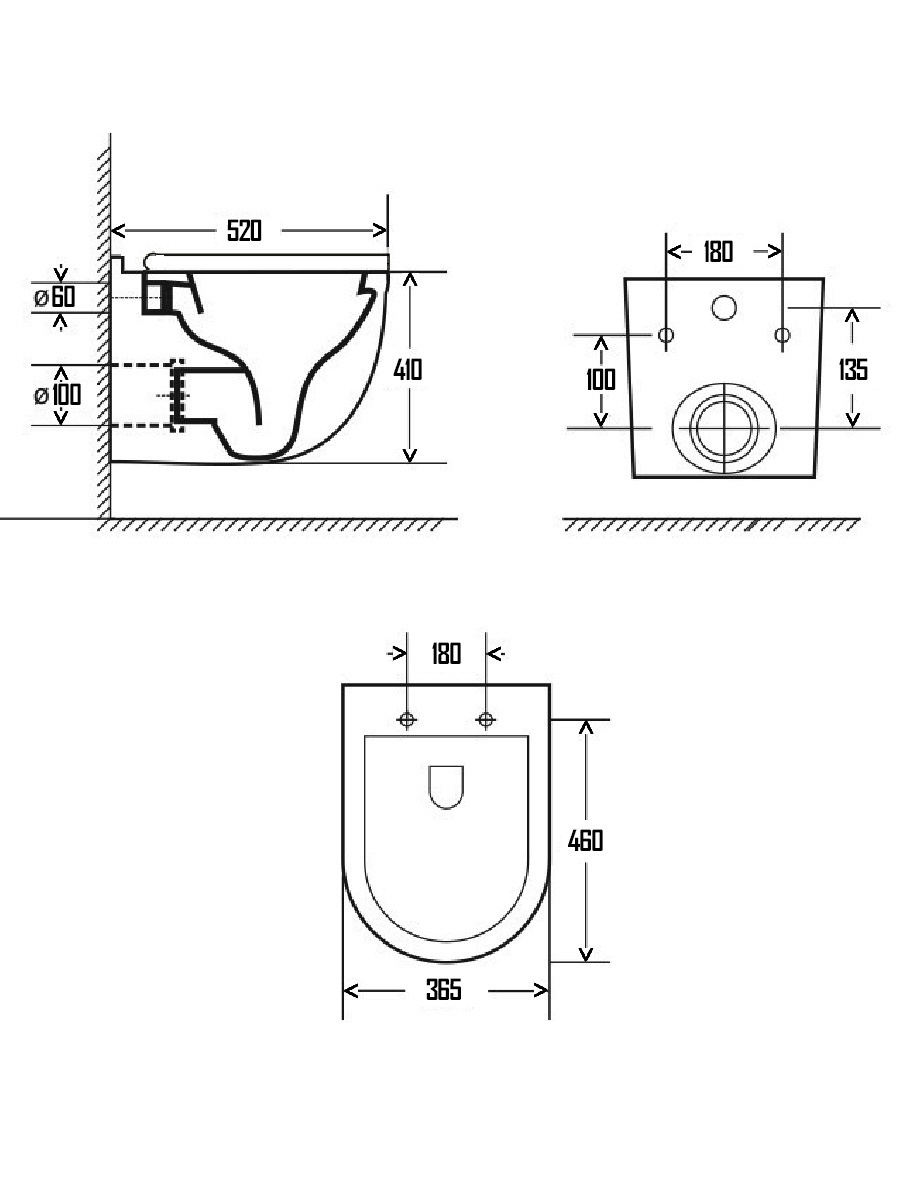 Унитаз подвесной безободковый AQUAme AQM2010 с крышкой-сиденьем микролифт, белый глянец