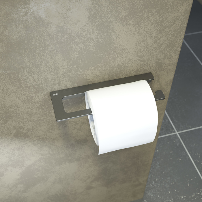 Держатель туалетной бумаги IDDIS Slide без крышки, сплав металлов, графит SLIGM00i43