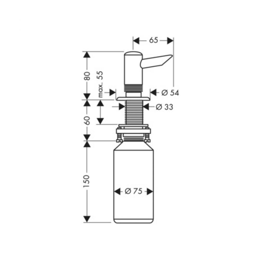 Дозатор для жидкого мыла Hansgrohe A41 40418800 нержавеющая сталь