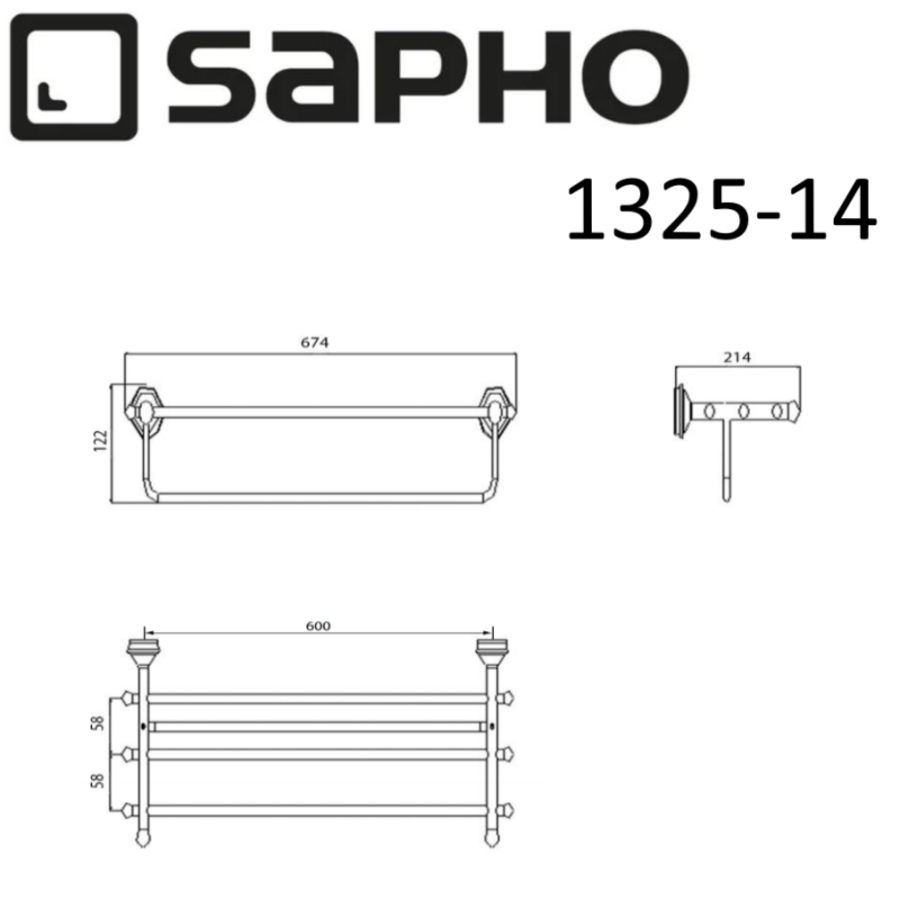 Полка для полотенец Sapho Astor 1325-14 хром