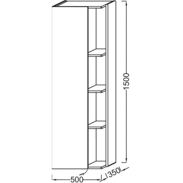 Шкаф-пенал Jacob Delafon Terrace 50 см EB1179G-442 серый антрацит глянцевый