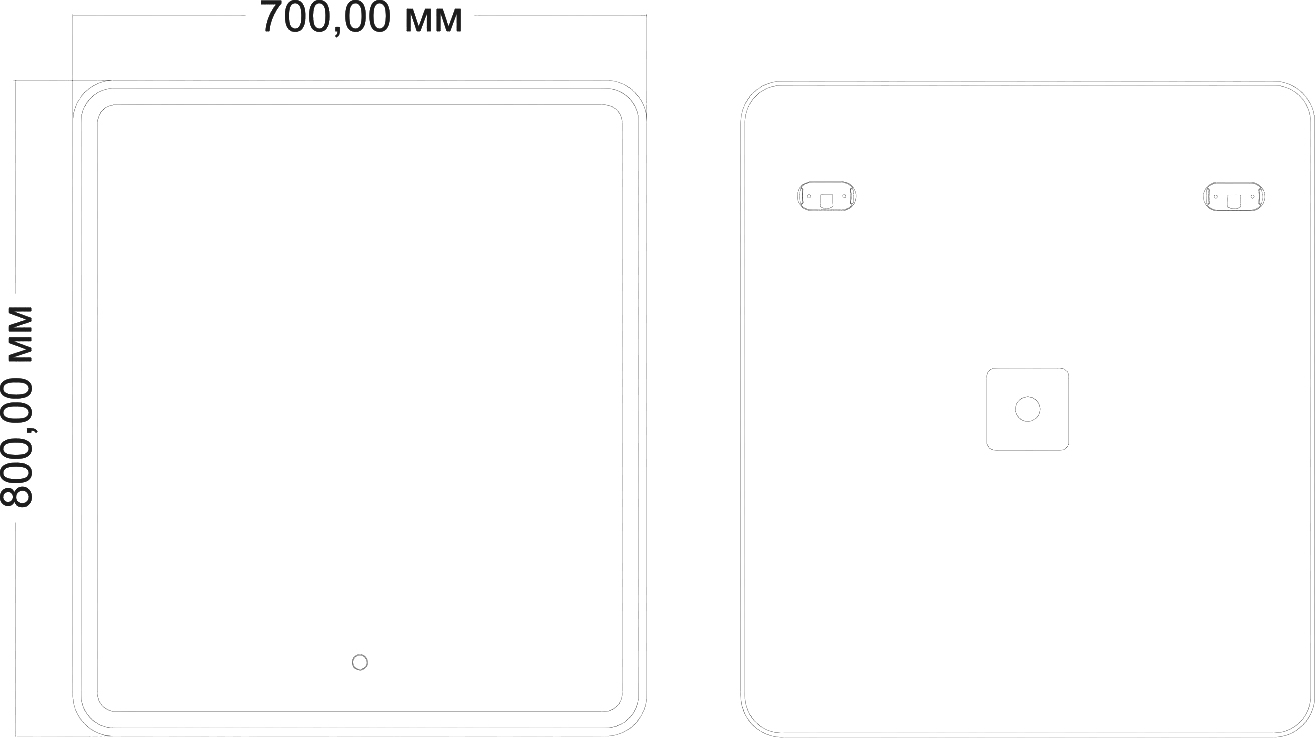 Зеркало Art&Max Vita 70 см AM-Vit-700-800-DS-F с подсветкой